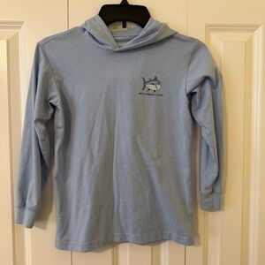 Southern Tide Light Blue Kids Hooded Long Sleeve T-Shirt